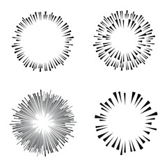 Fototapeta premium Linie prędkości radialnych w formie koła dla komiksów. fajerwerki Tło wybuchu. Ilustracji wektorowych. Okrągłe logo Starburst. Okrągły element projektu. Streszczenie geometryczne promienie gwiazd. Rozbłysk Słońca .