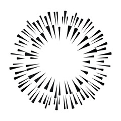 Obraz premium Radial speed Lines in Circle Form for comic books . fireworks Explosion background . Vector Illustration . Starburst round Logo . Circular Design element . Abstract Geometric star rays . Sunburst .