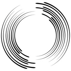 Lines in Circle Form . Spiral Vector Illustration .Technology round Logo . Design element . Abstract Geometric shape . Striped border frame for image