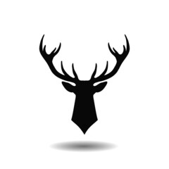 Deer icon logo with shadow