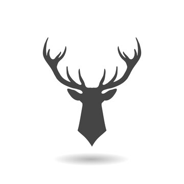 Deer icon logo with shadow