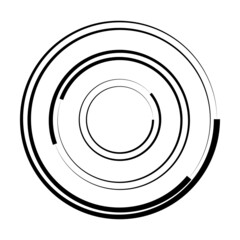 Lines in Circle Form . Spiral Vector Illustration .Technology round Logo . Design element . Abstract Geometric shape . Striped border frame for image