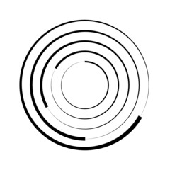 Lines in Circle Form . Spiral Vector Illustration .Technology round Logo . Design element . Abstract Geometric shape . Striped border frame for image