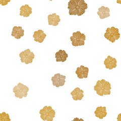 Light Orange vector seamless doodle layout with flowers. Illustration with colorful abstract doodle flowers. Texture for window blinds, curtains.