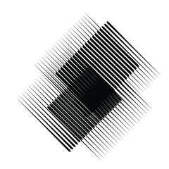 Rectangle Logo with lines.Square unusual icon Design .Black Vector stripes .Geometric shape.