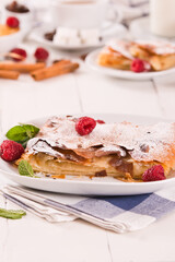 Bougatsa - Greek puff pastry with cream.
