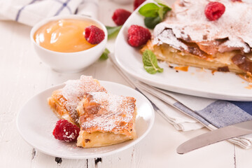 Bougatsa - Greek puff pastry with cream.
