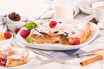 Bougatsa - Greek puff pastry with cream.
