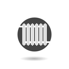 Radiator symbol icon with shadow