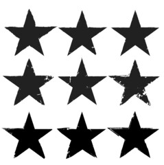 Grunge stars collection. vector illustration