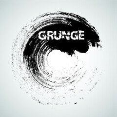 Texture Background. Circle Brush Stroke . Grunge Shape . Vector 