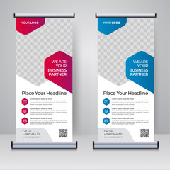 Corporate rollup or X banner design template