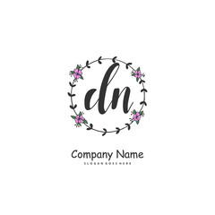 Obraz premium D N DN Initial handwriting and signature logo design with circle. Beautiful design handwritten logo for fashion, team, wedding, luxury logo.
