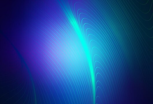 Dark BLUE vector background with curved lines.