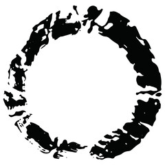 手書きの筆で書いた黒丸