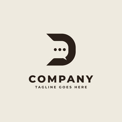 Initial D with bubble chat concept Logo Design