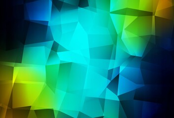 Dark Blue, Yellow vector gradient triangles template.