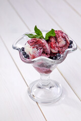 ice cream with fresh berries