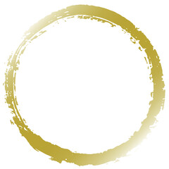 手書きの筆で書いた金の丸