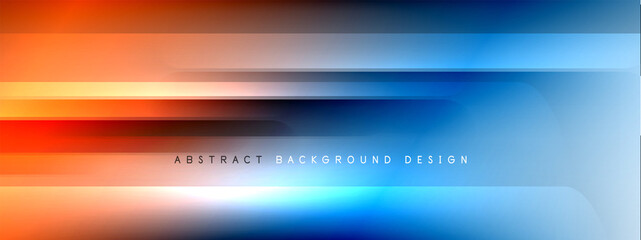 Motion concept neon shiny lines on liquid color gradients abstract backgrounds. Dynamic shadows and lights templates for text