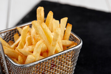 fried french fries in the basket