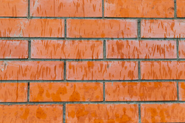 Solid brick base. Brick wall red weathered old web design base.