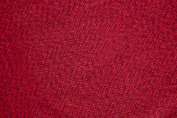 Fototapeta premium Red wool linen fabric background macro