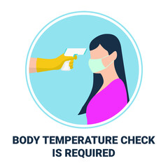 Simple Flat Illustration Showing Body Temperature Check Sign During Covid-19 Outbreak
