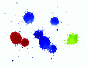 Watercolor spots, drops. Paint splashes set. Eps 8