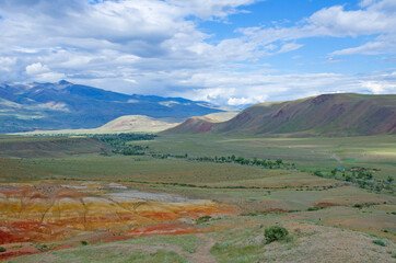 Beautiful colored mountains Kyzyn Chin in Mountain Altai Russia
