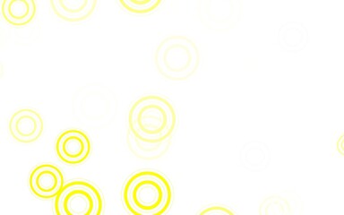 Light Yellow vector background with bubbles.