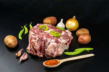 Fresh raw beef steak on wood