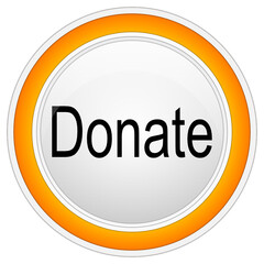 Donate Button on white background - illustration