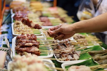 Close up street food shop.