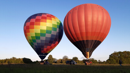 Obraz premium Two Hot air balloons at the start