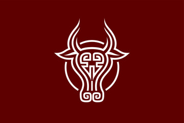 Abstract Design Cow Head Pattern