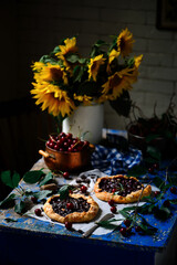 Cherry chocolate galette..style rustic. natural light