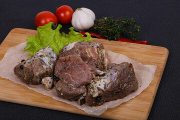Marinated pork meat ready for coocking