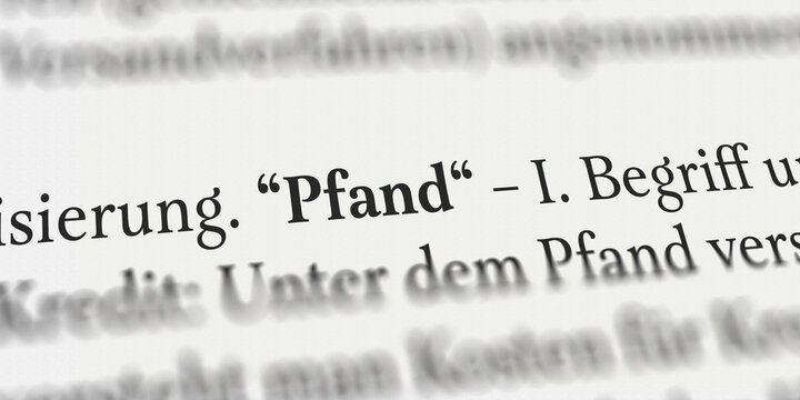 Pfand im Buch
