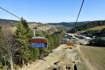 cable car in the mountains