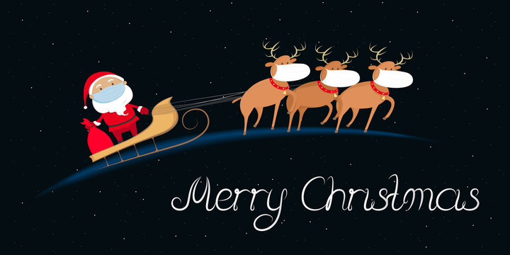 Christmas 2020 poster. Vector illustration.