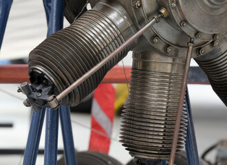 Air cooled cylinders of early aircraft radial engine.