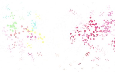 Light Pink, Yellow vector doodle background with flowers, roses.