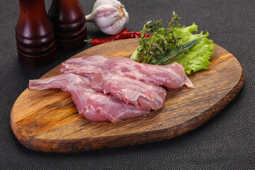 Raw rabbit legs