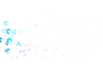 Light Pink, Green vector background with rainbow symbols.