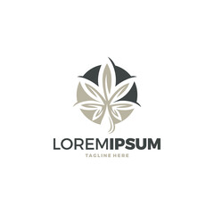 cannabis leaf logo design vector template