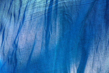 Beautiful background of blue denim close up, texture for design