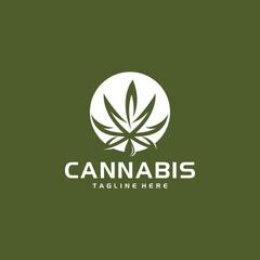 cannabis leaf logo design vector template