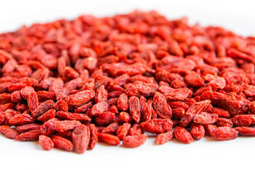 Goji berries isolated on white background
