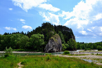 Fototapeta na wymiar Nature reserve of the Bialka River Gorge, Podhale, Poland. Białka mountain river running through southern Poland, a tributary of the Dunajec River